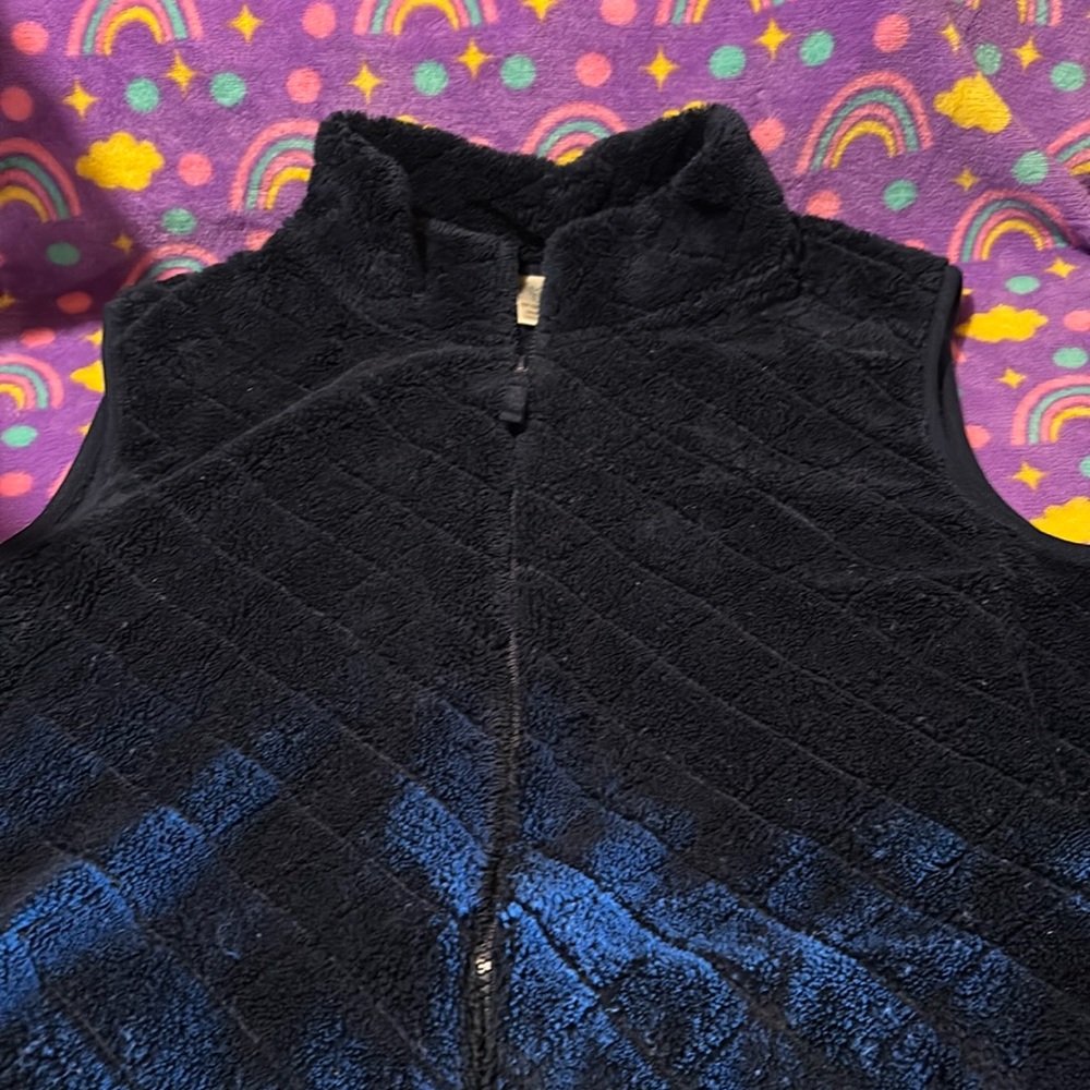 Time And Tru Full Zip Fleece Vest Women’s Blue Cove